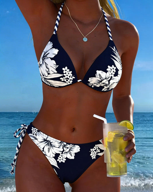 Bikini simple sexy con escote halter