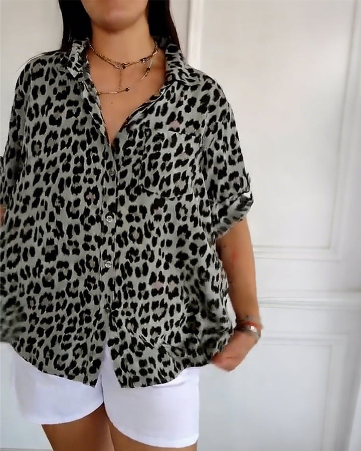 Blusas de moda con estampado de leopardo