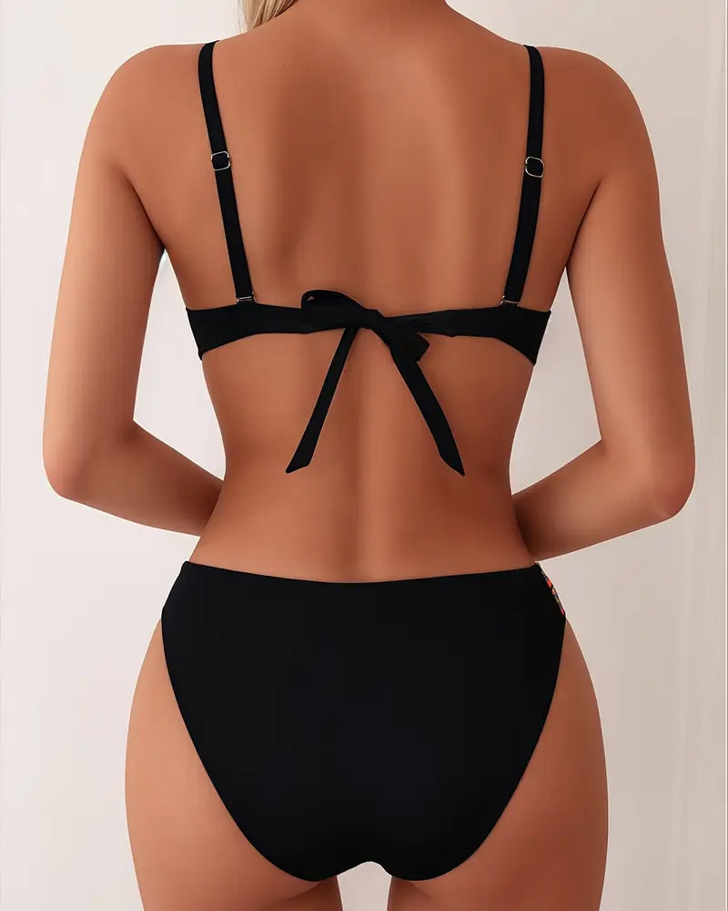 Conjunto de bikini sexy de dos piezas en tono nude