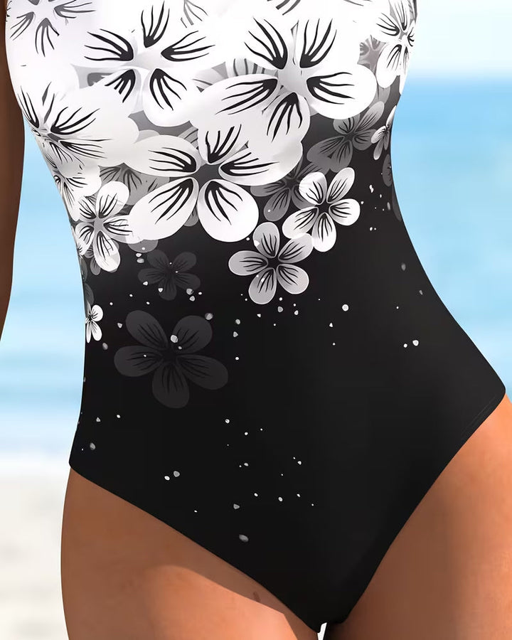 Traje de baño de una pieza con estampado floral
