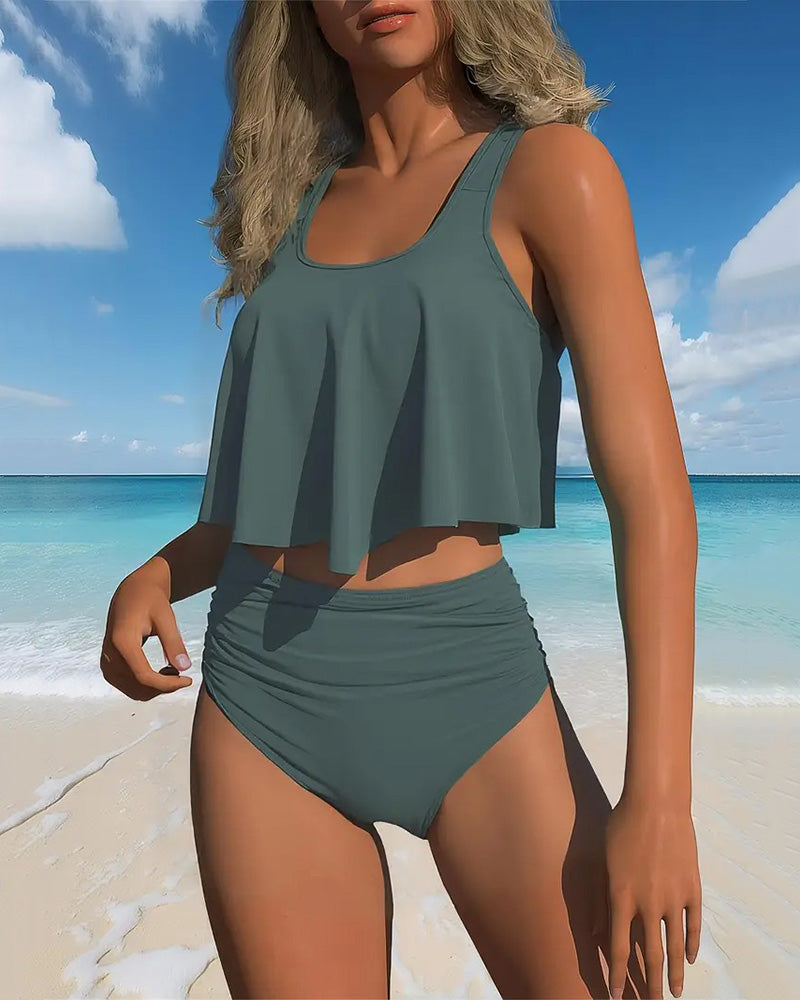 Traje de baño de talle alto con chaleco