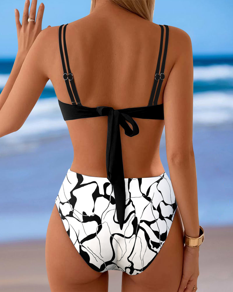 Bikini estampado sexy de dos piezas