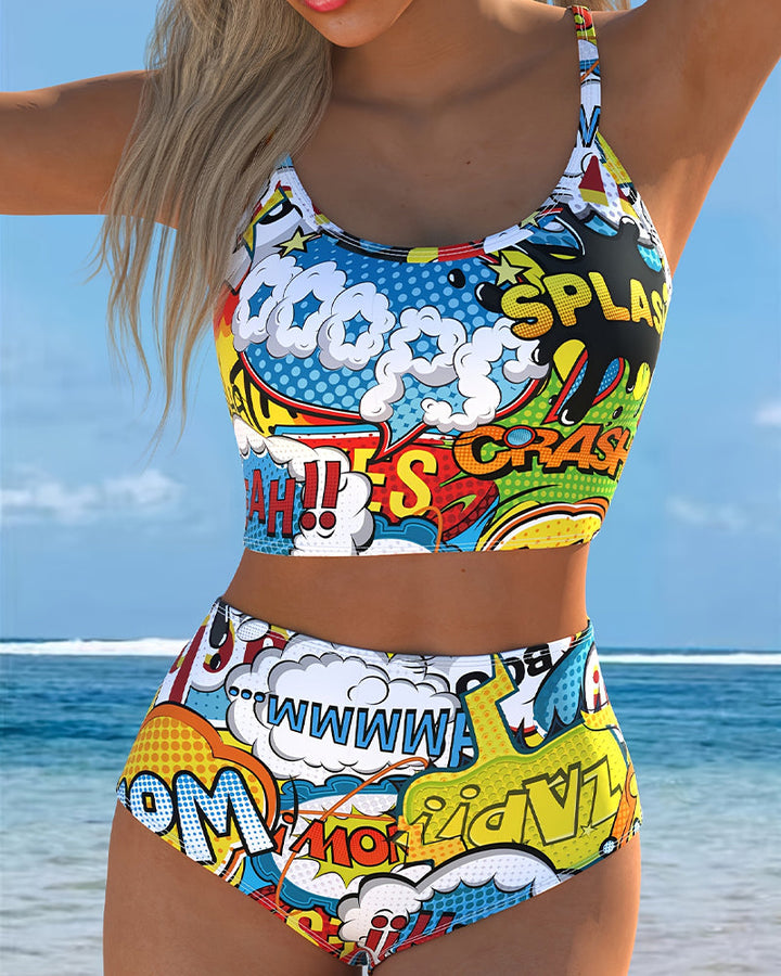 Bikini cómodo para vacaciones con tirantes