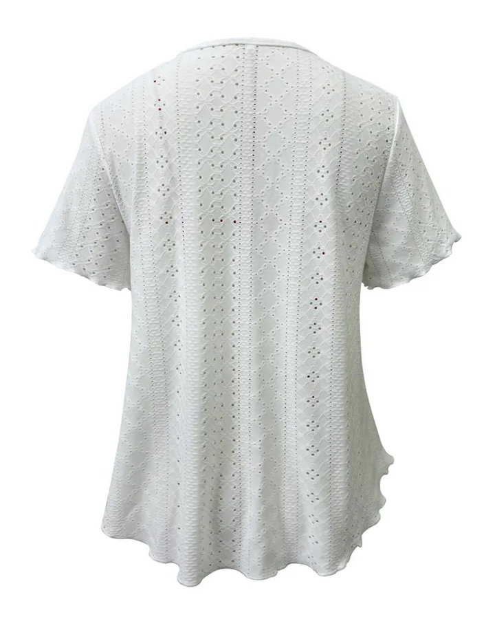 Camiseta con cuello en V estilo francés