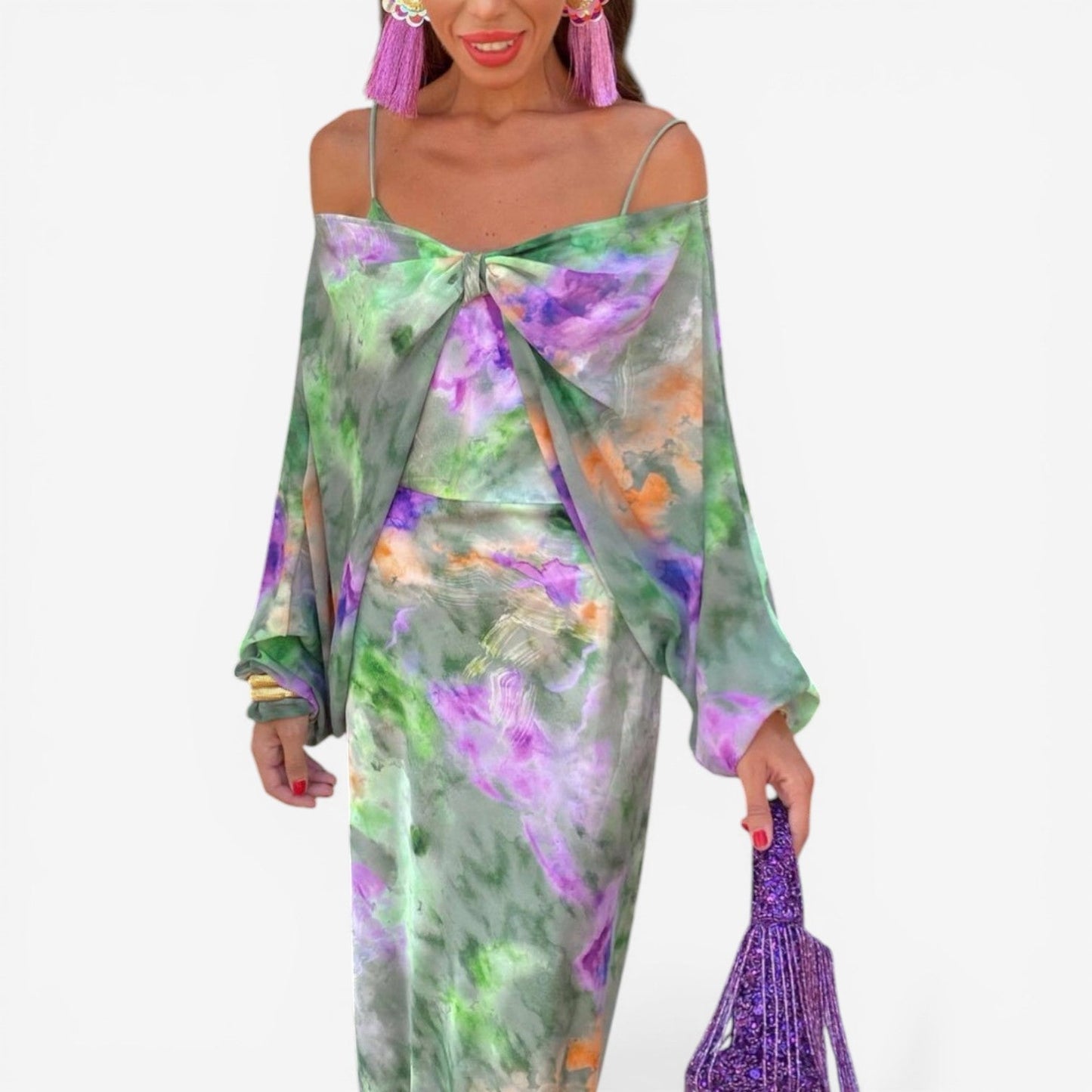 Mariani™ Vestido de flores doble