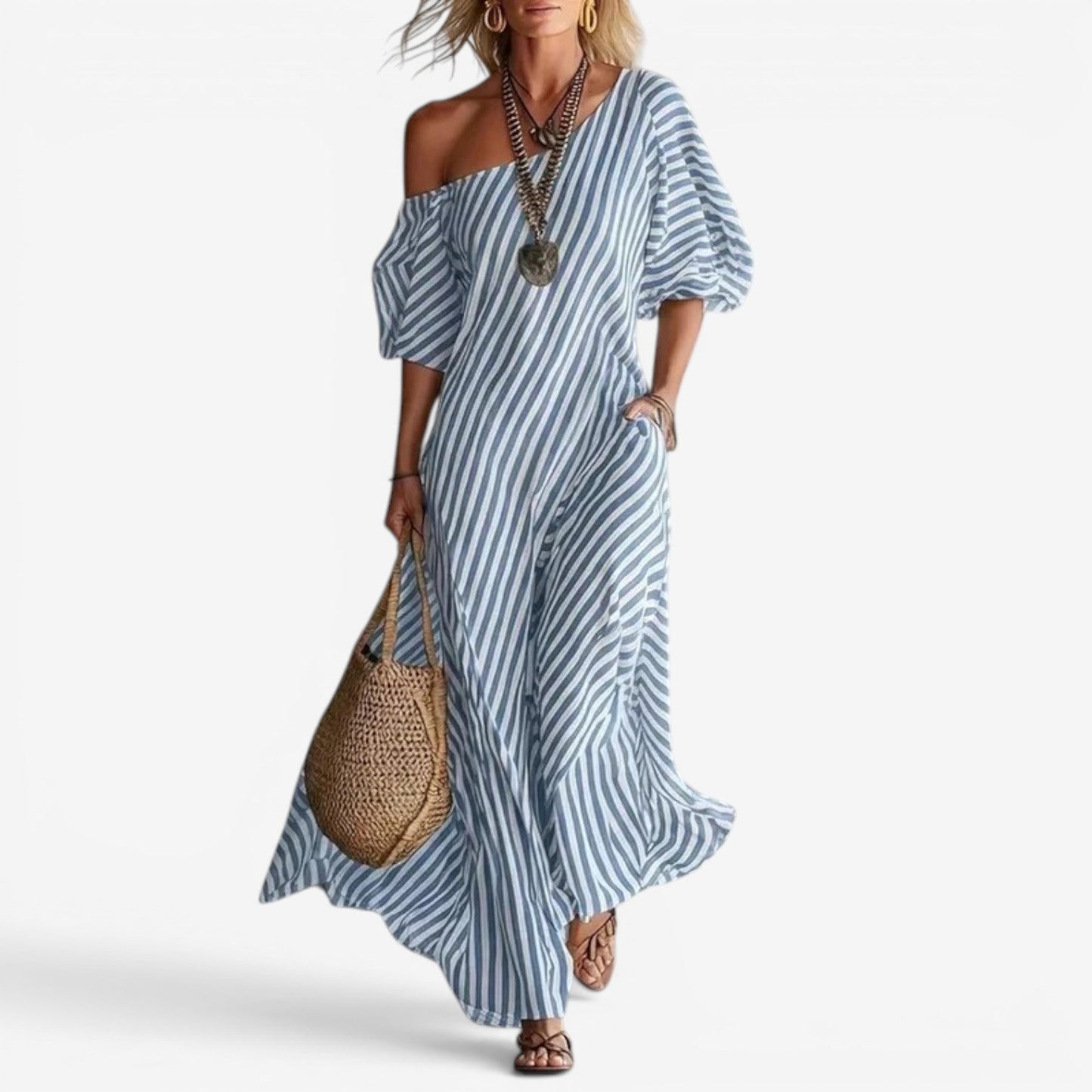 Izzy™ Vestido maxi con hombros descubiertos