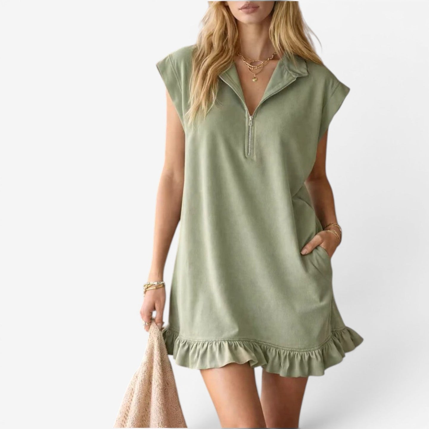 Keisha™ Vestido corto con volante