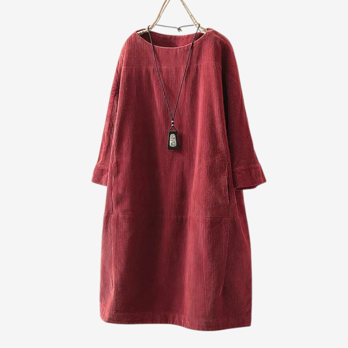 Quiblier™ Vestido de terciopelo acanalado