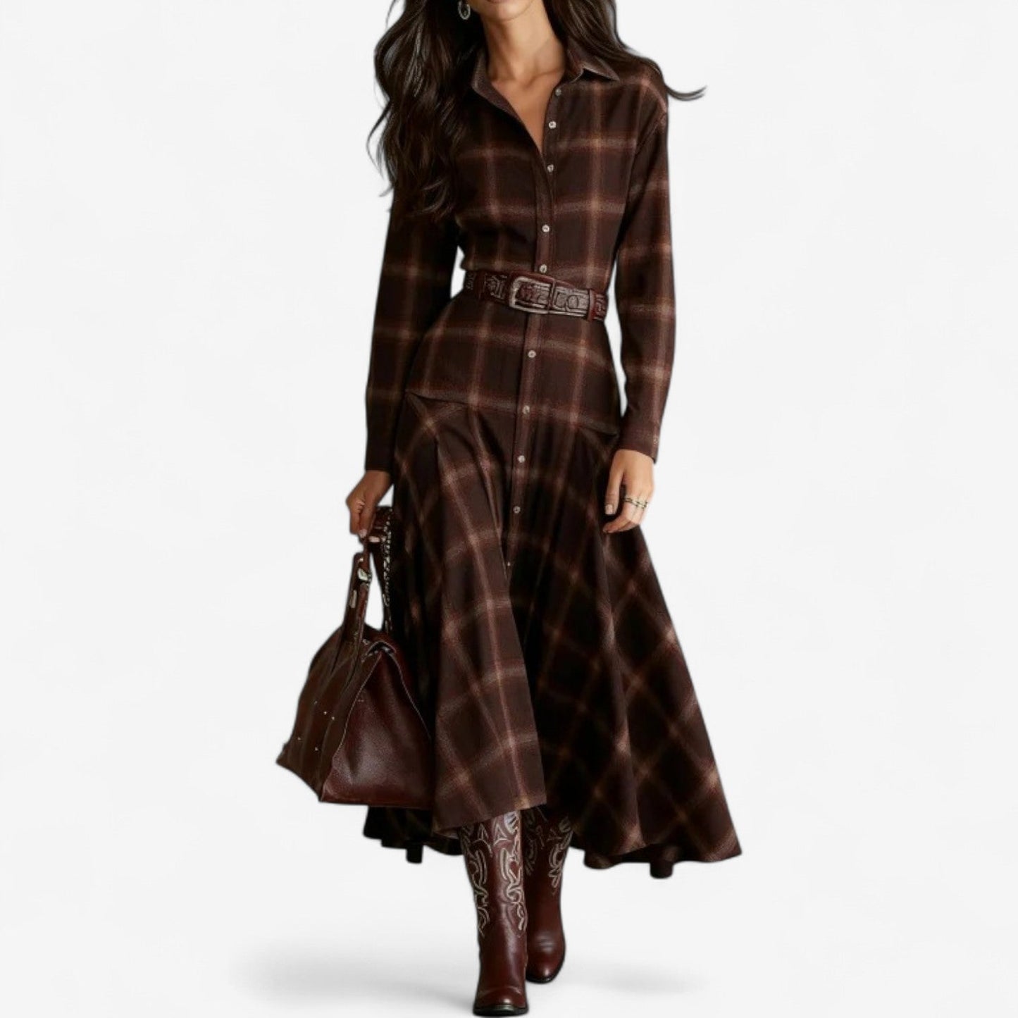Natalie™ Vestido a cuadros