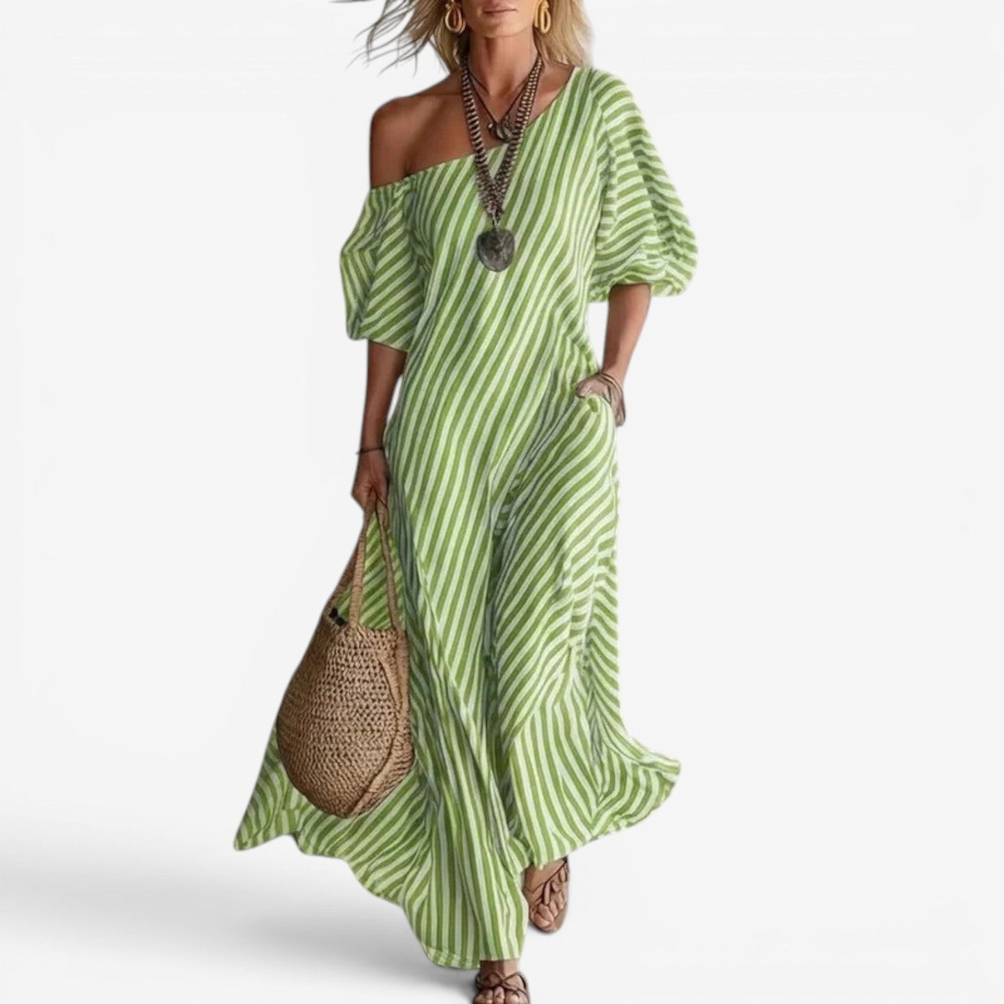 Izzy™ Vestido maxi con hombros descubiertos