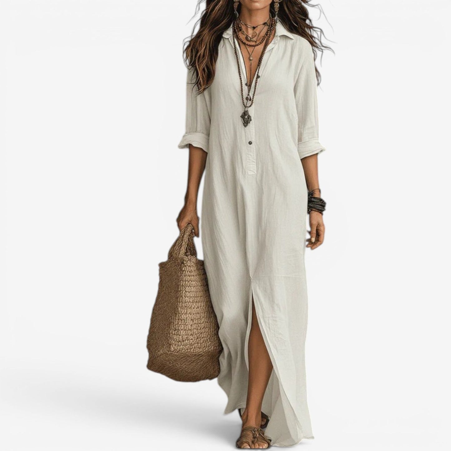 Amor™ Vestido camisero largo