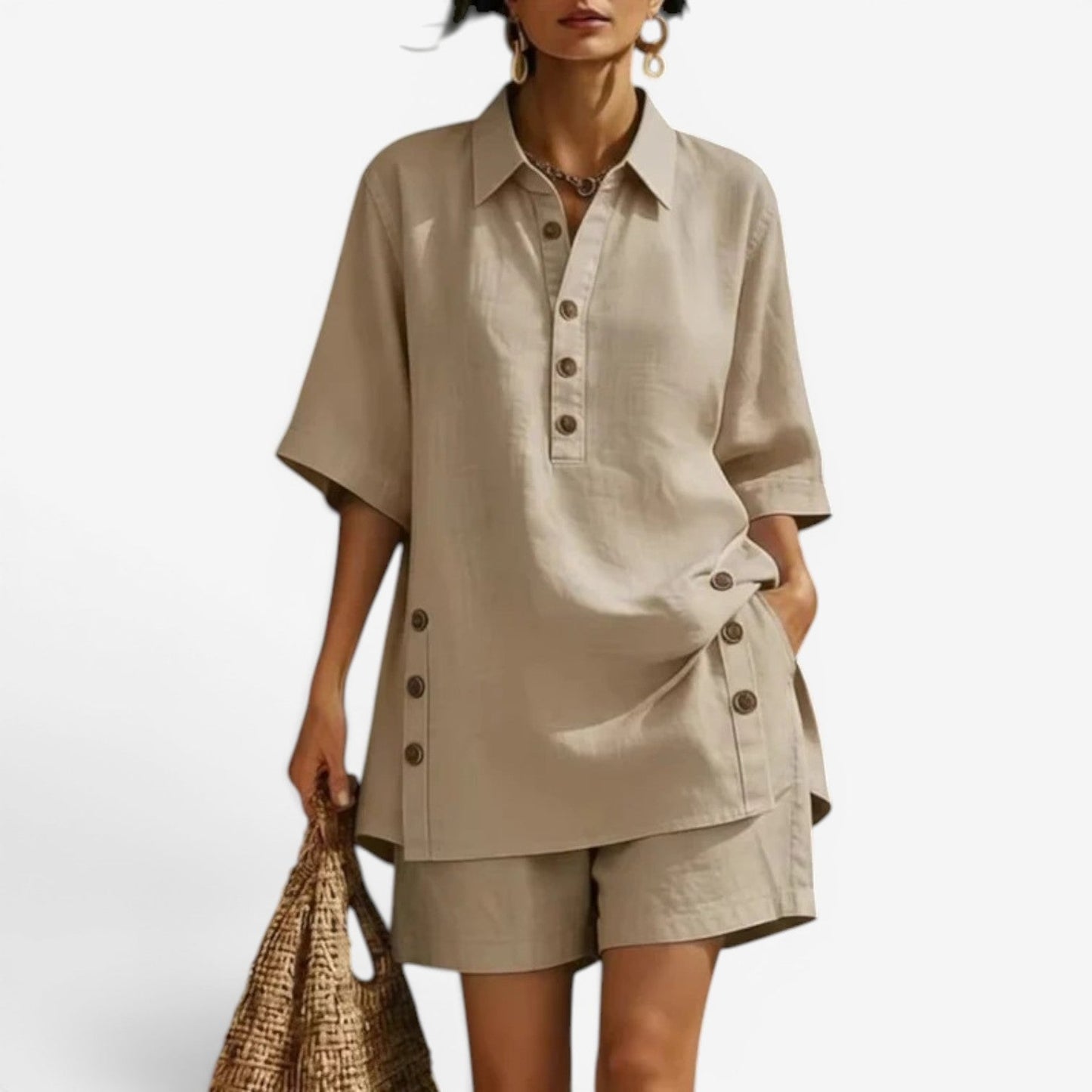 Thalia™ Conjunto de camisa y pantalones cortos