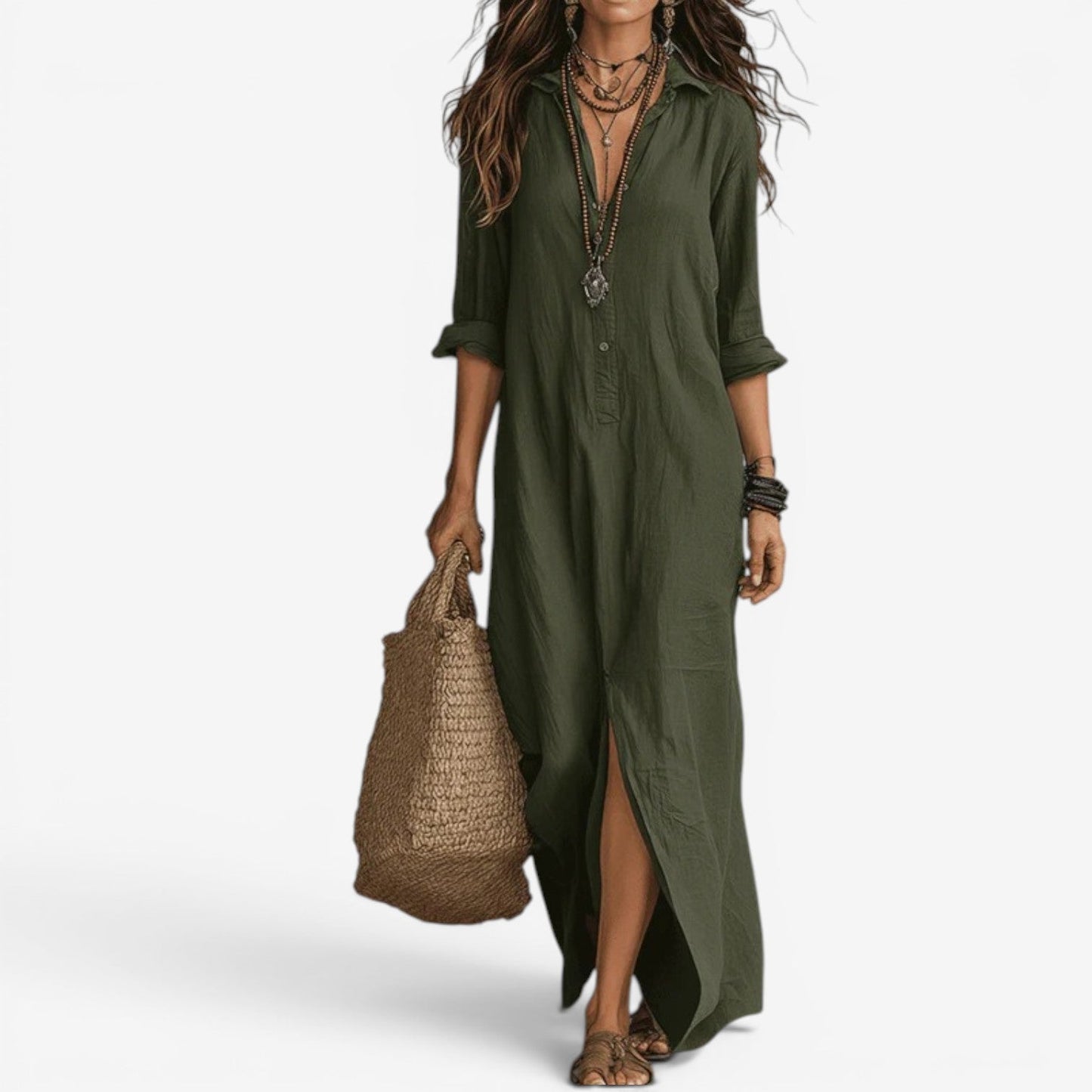 Amor™ Vestido camisero largo