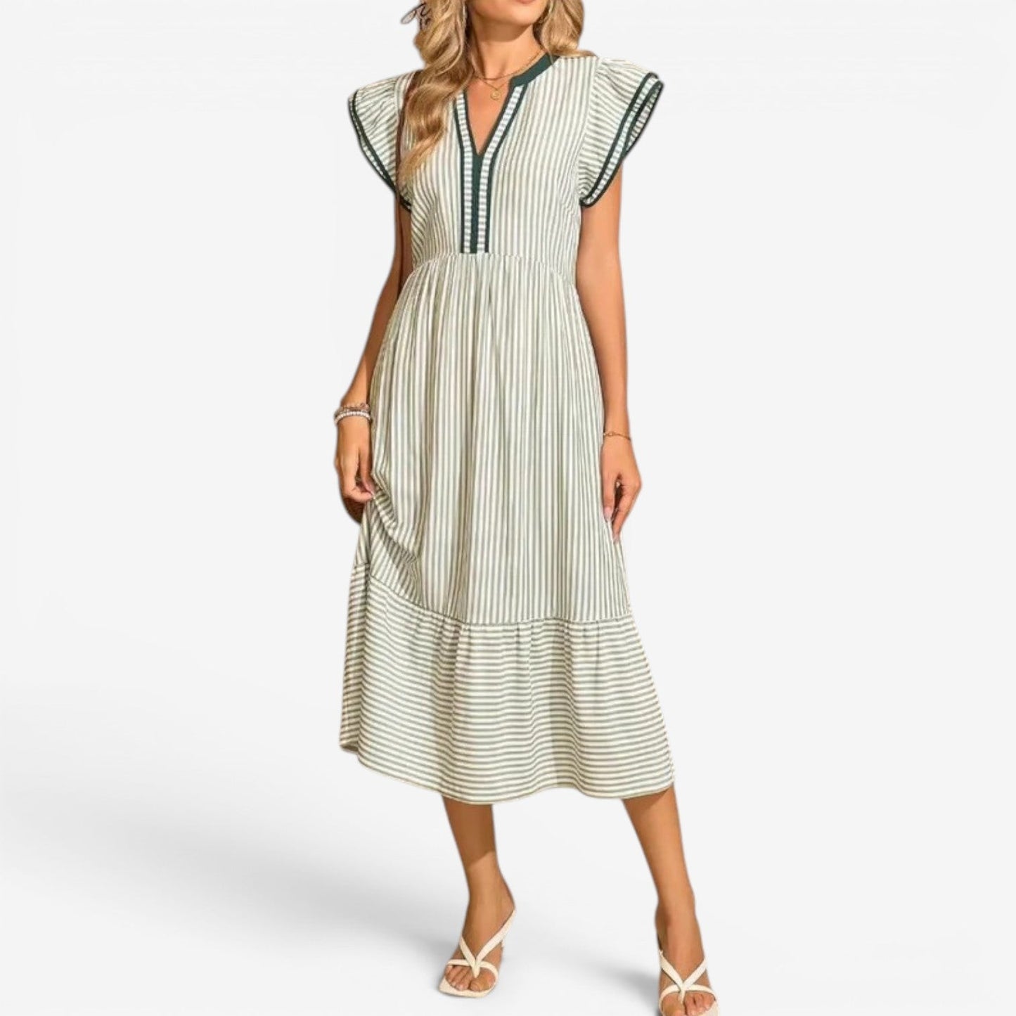 Jessie™ Vestido midi a rayas