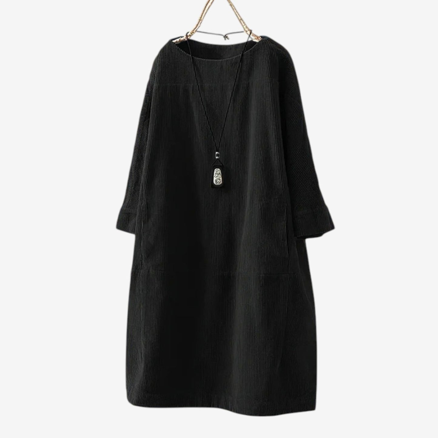 Quiblier™ Vestido de terciopelo acanalado