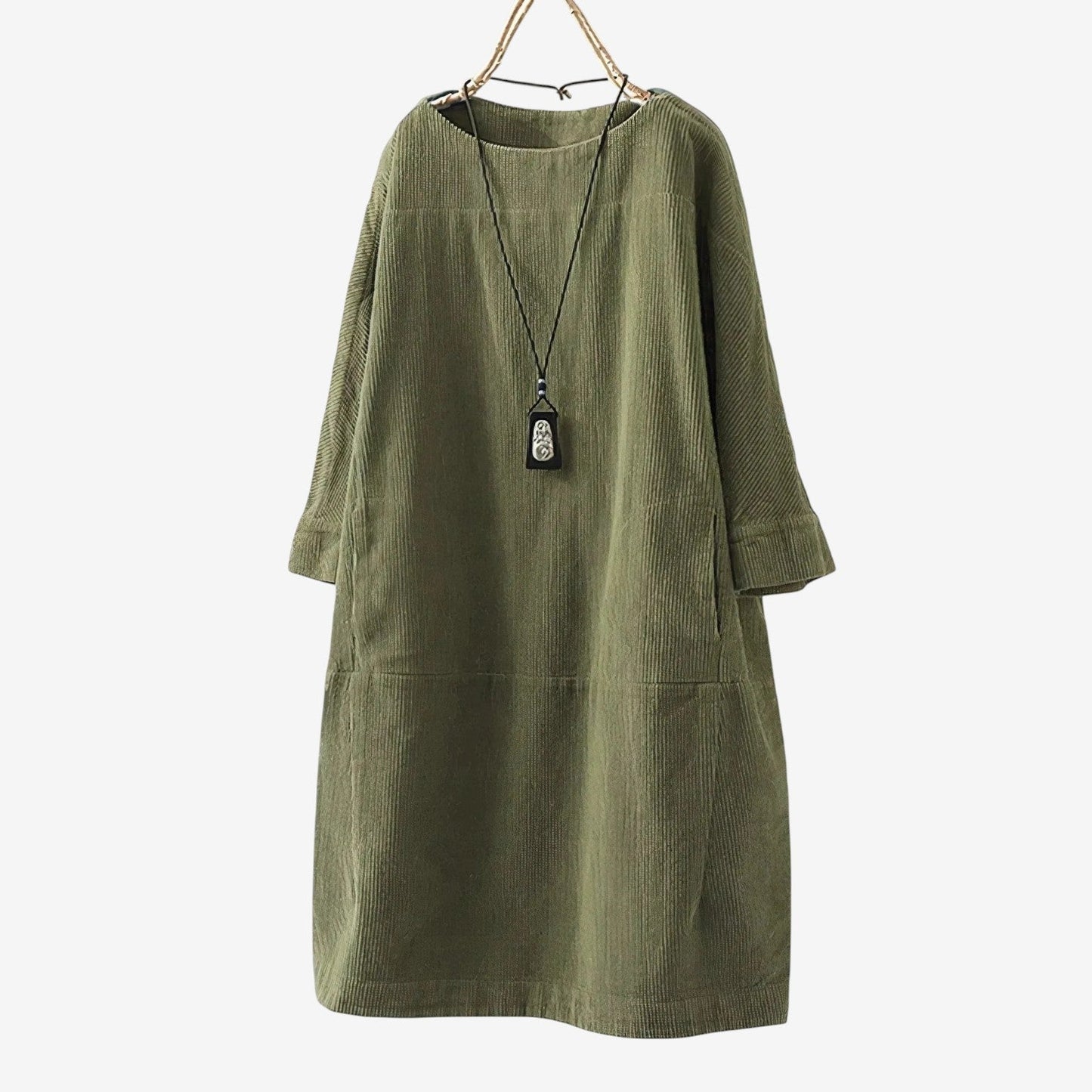 Quiblier™ Vestido de terciopelo acanalado