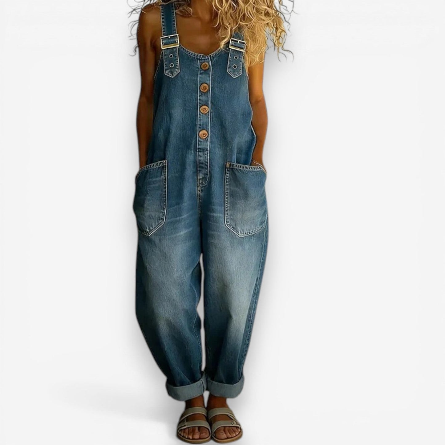 Casey™ Salopette amplia de denim