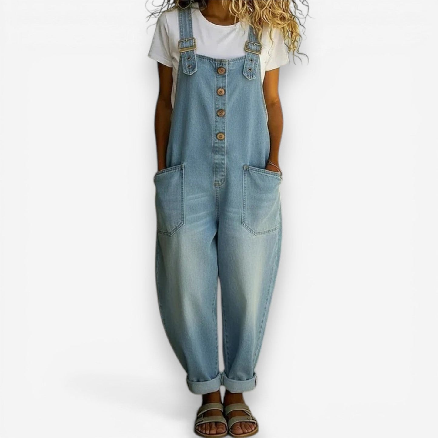 Casey™ Salopette amplia de denim