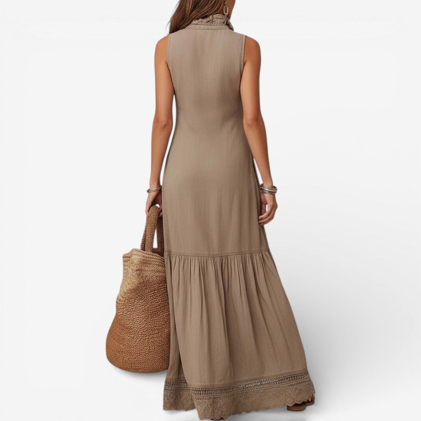 Hannah™ Vestido maxi de algodón puro