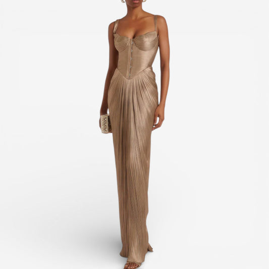 Aliona™ Vestido largo plisado