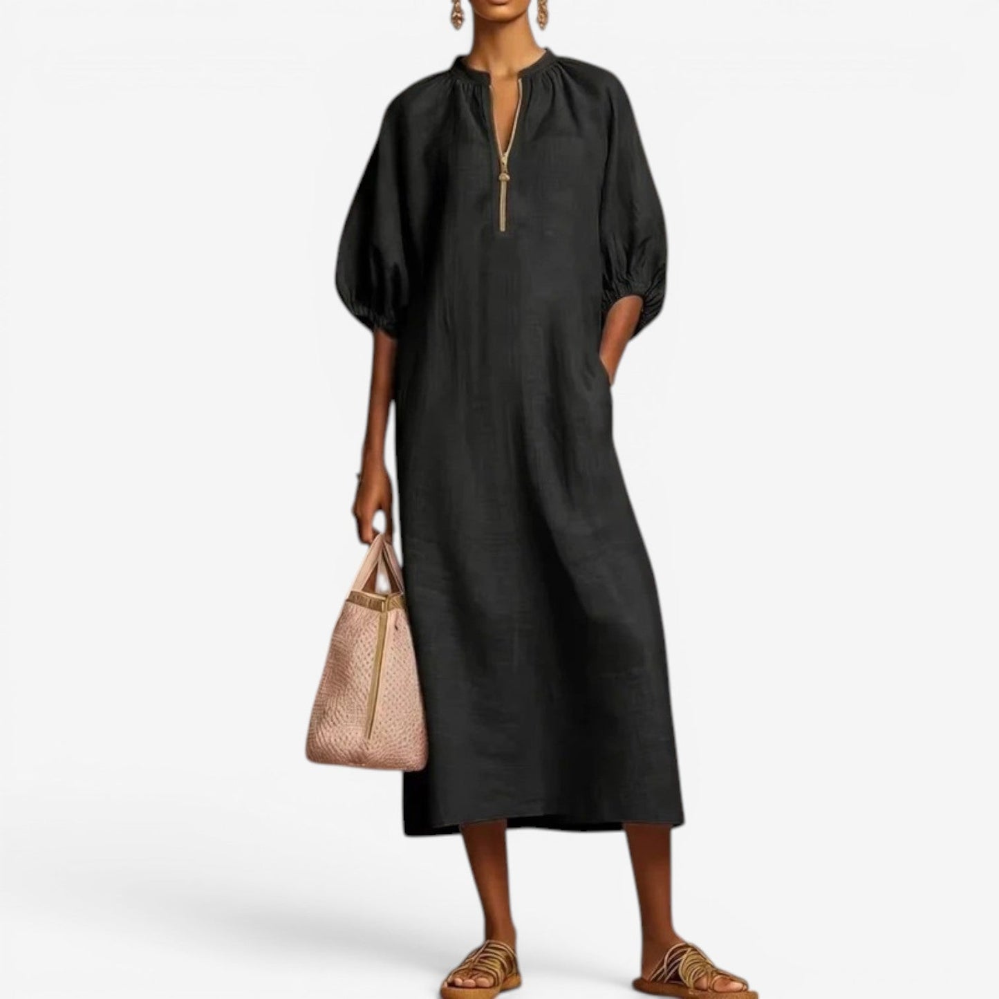 Francen™ Vestido midi con cremallera