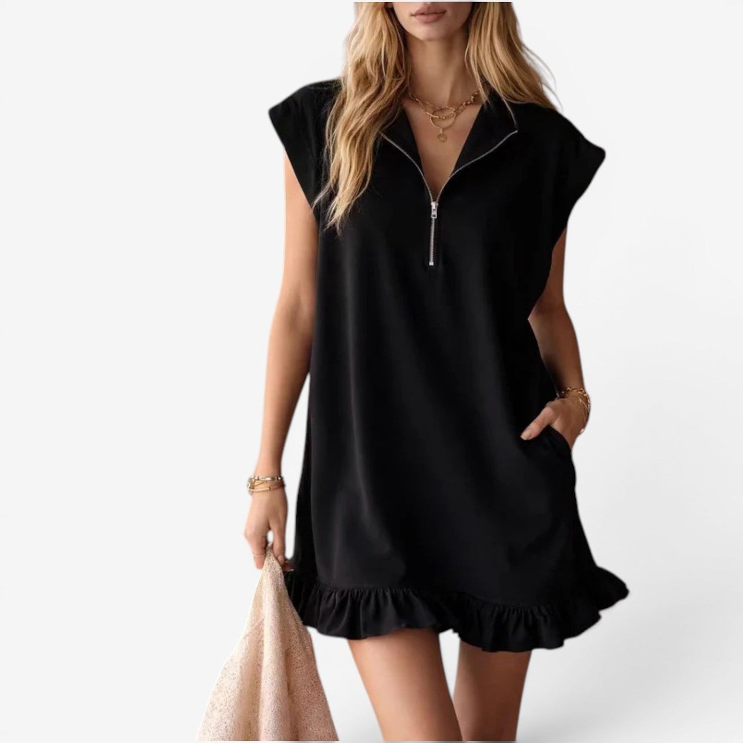 Keisha™ Vestido corto con volante