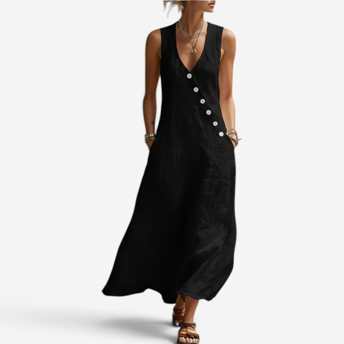 Jannah™ Vestido maxi sin mangas