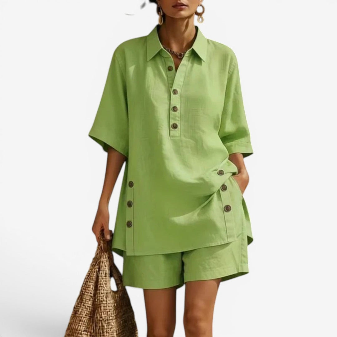 Thalia™ Conjunto de camisa y pantalones cortos