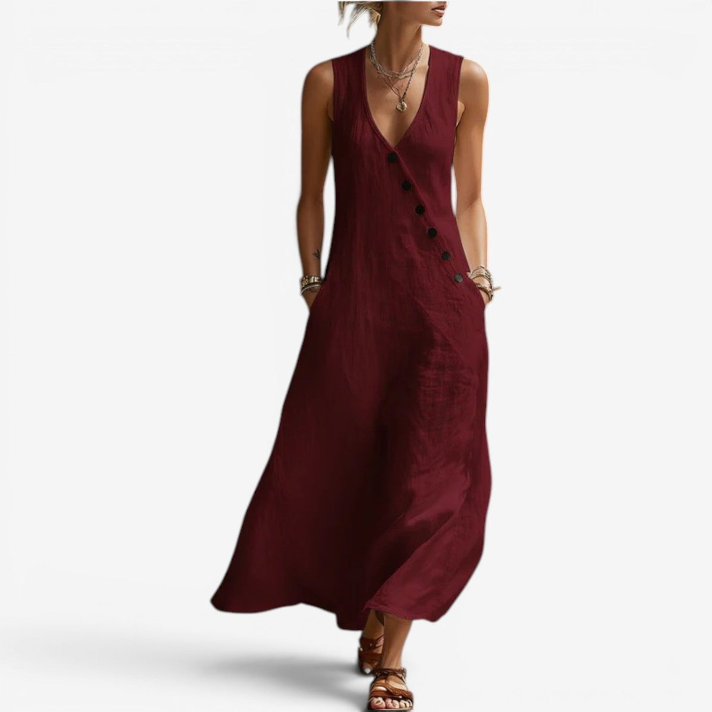 Jannah™ Vestido maxi sin mangas