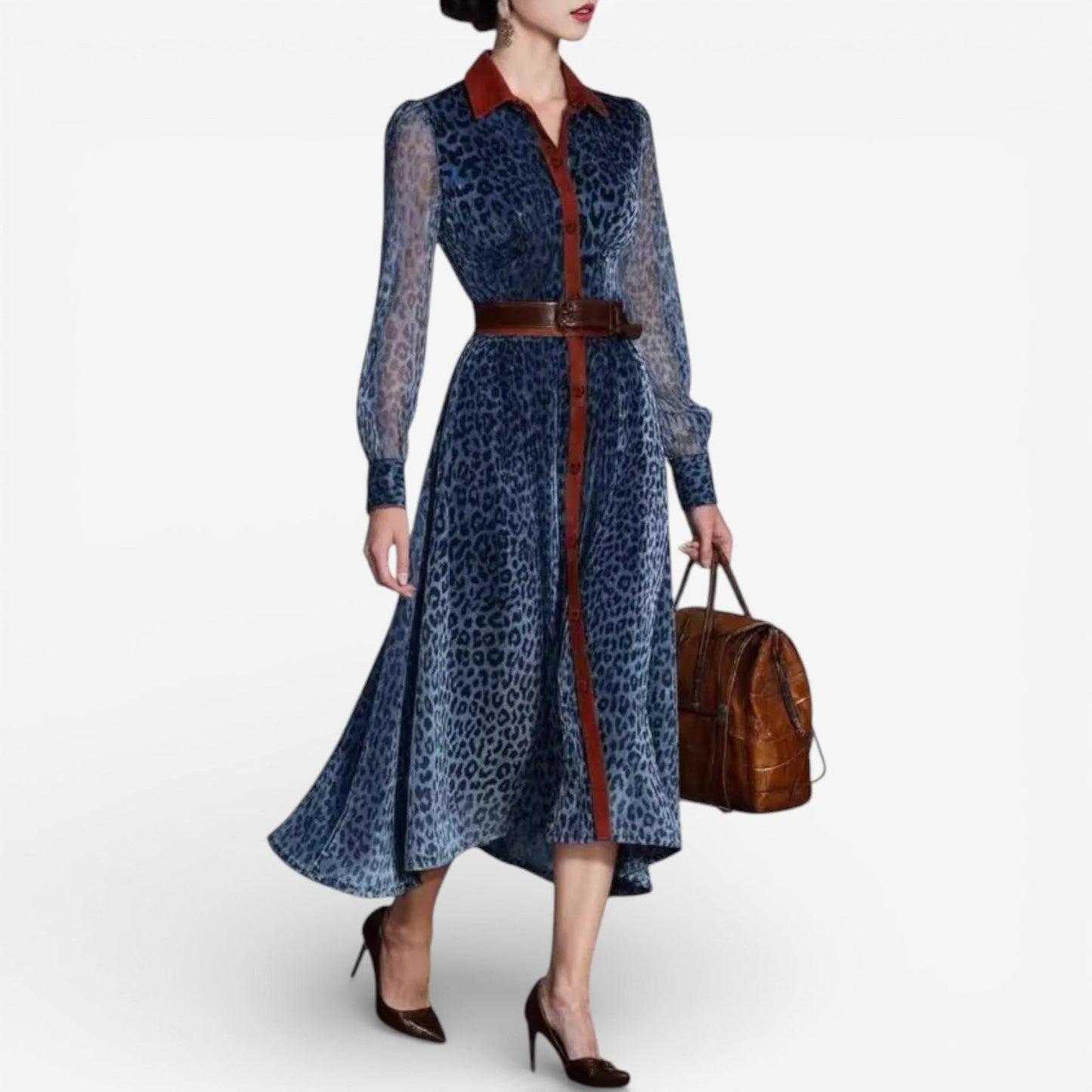 Rosemarie™ Vestido midi con estampado animal