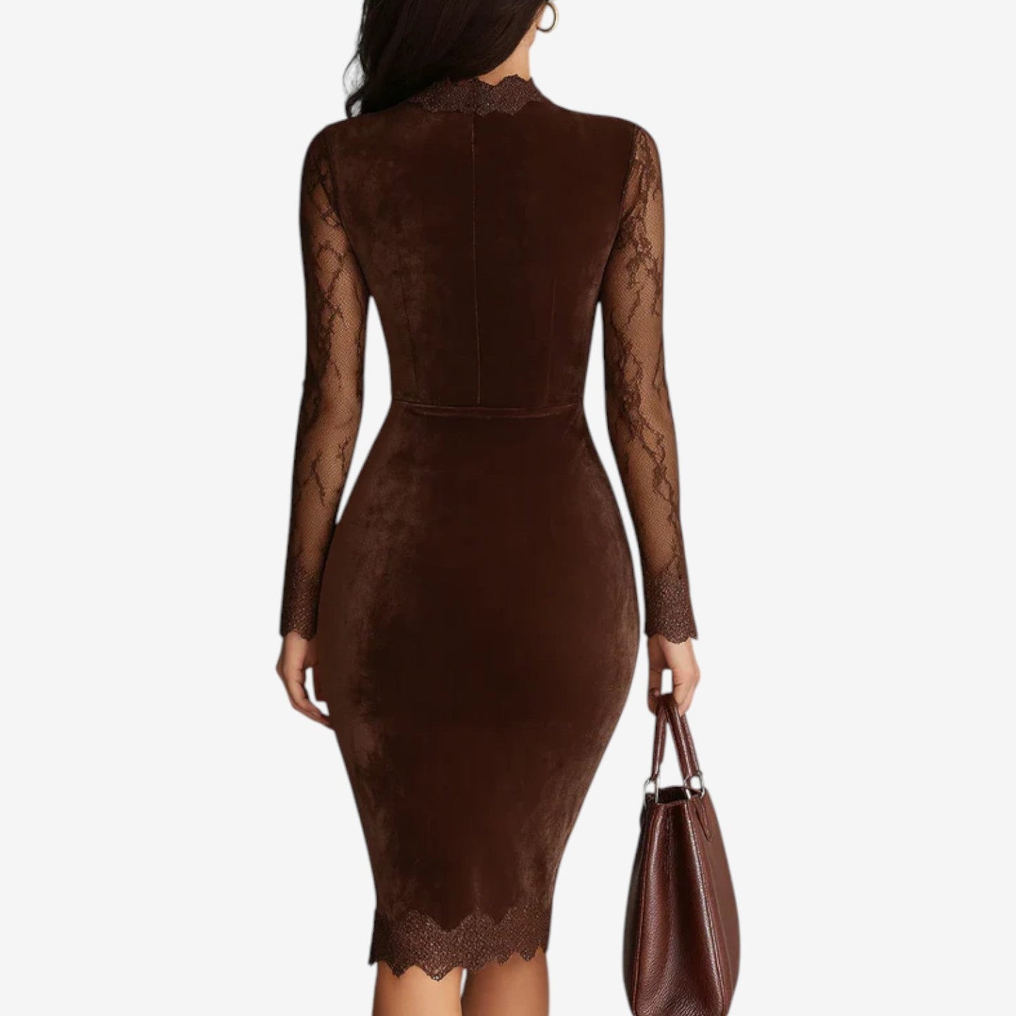 Scaroni™ Vestido midi de terciopelo