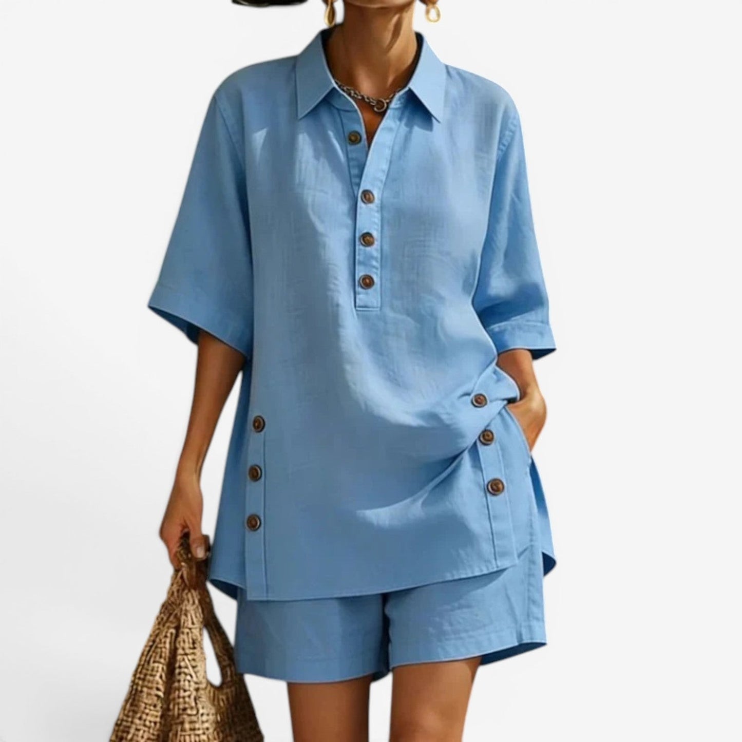 Thalia™ Conjunto de camisa y pantalones cortos