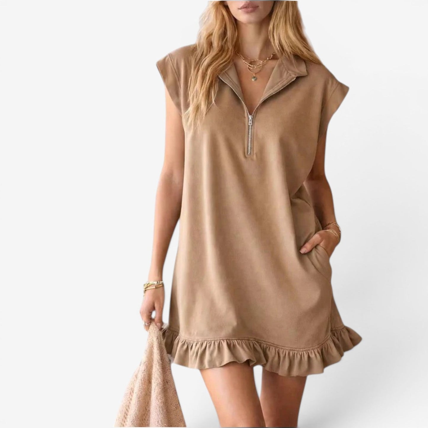 Keisha™ Vestido corto con volante