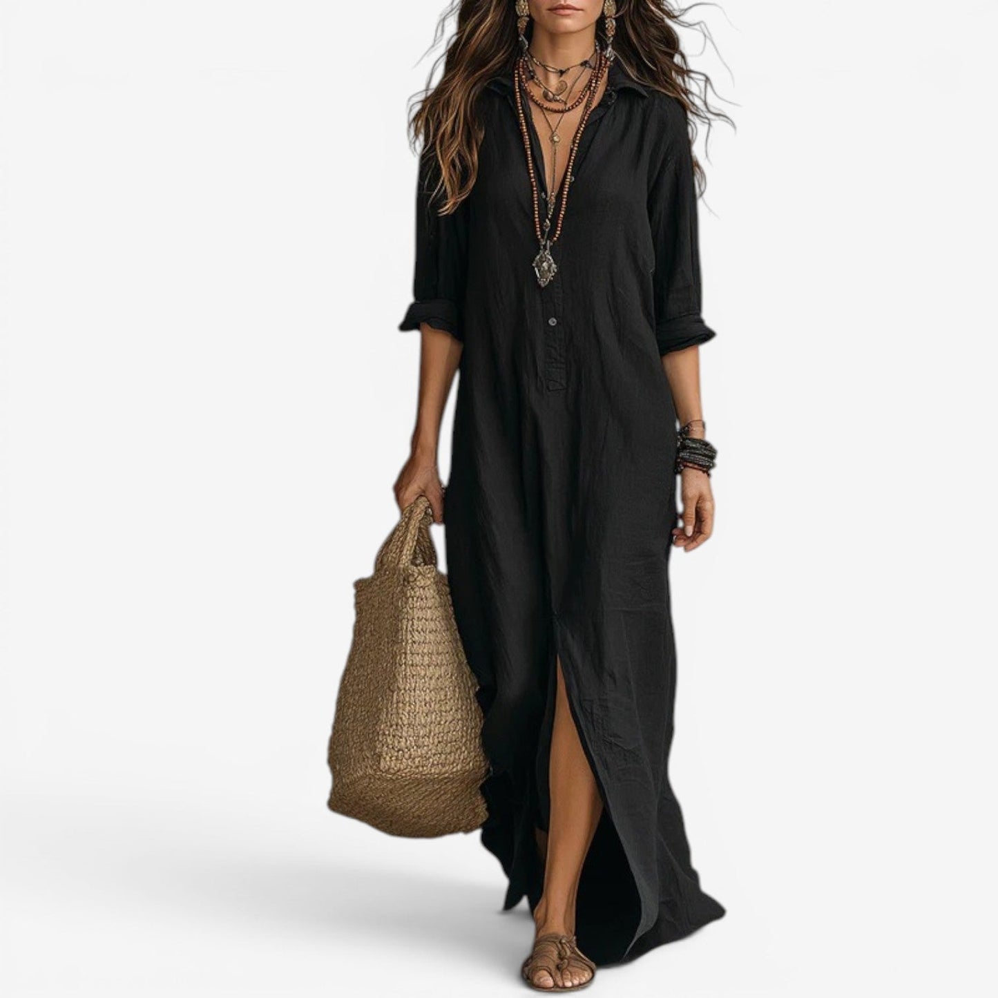 Amor™ Vestido camisero largo