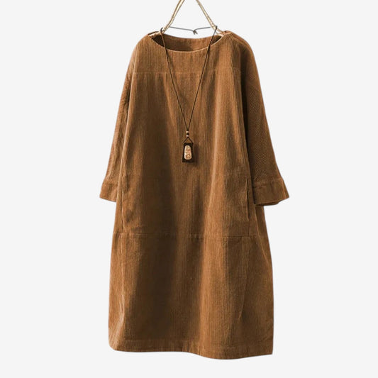 Quiblier™ Vestido de terciopelo acanalado