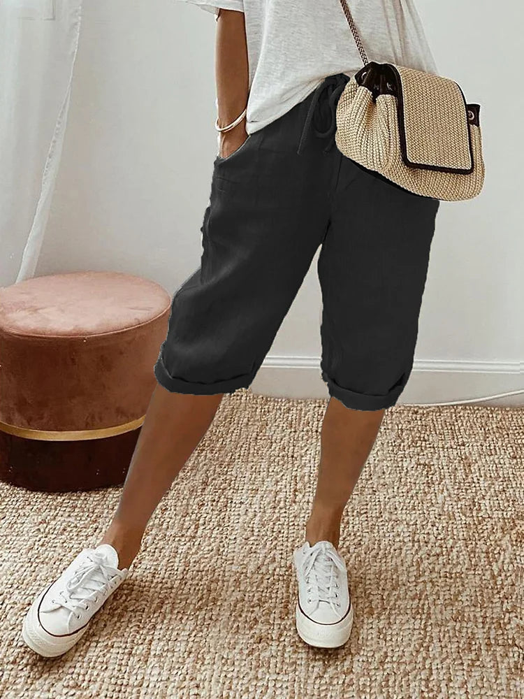 Mavrelle | Shorts de algodón y lino para mujer