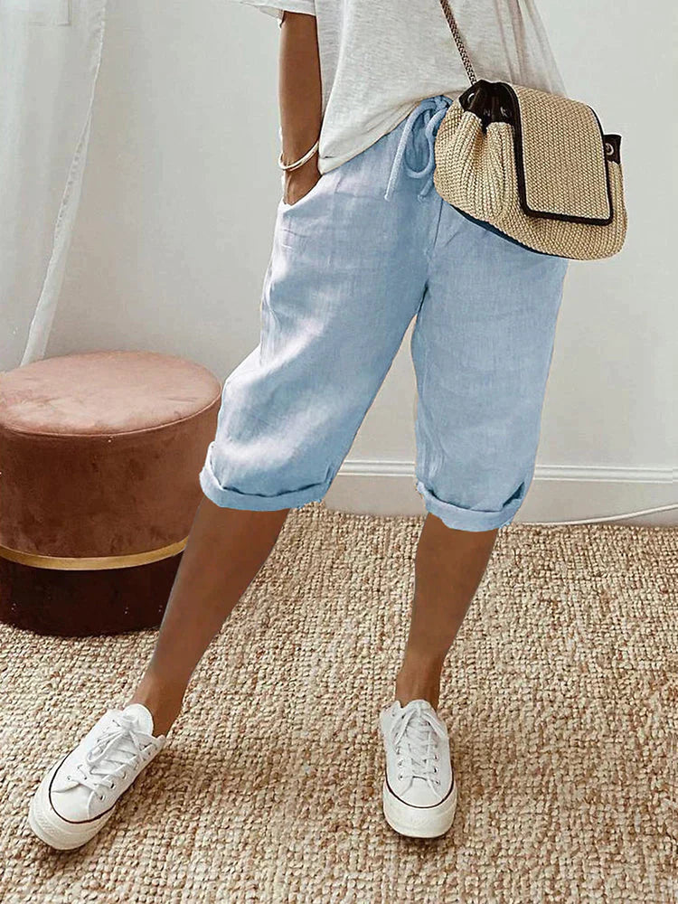 Mavrelle | Shorts de algodón y lino para mujer