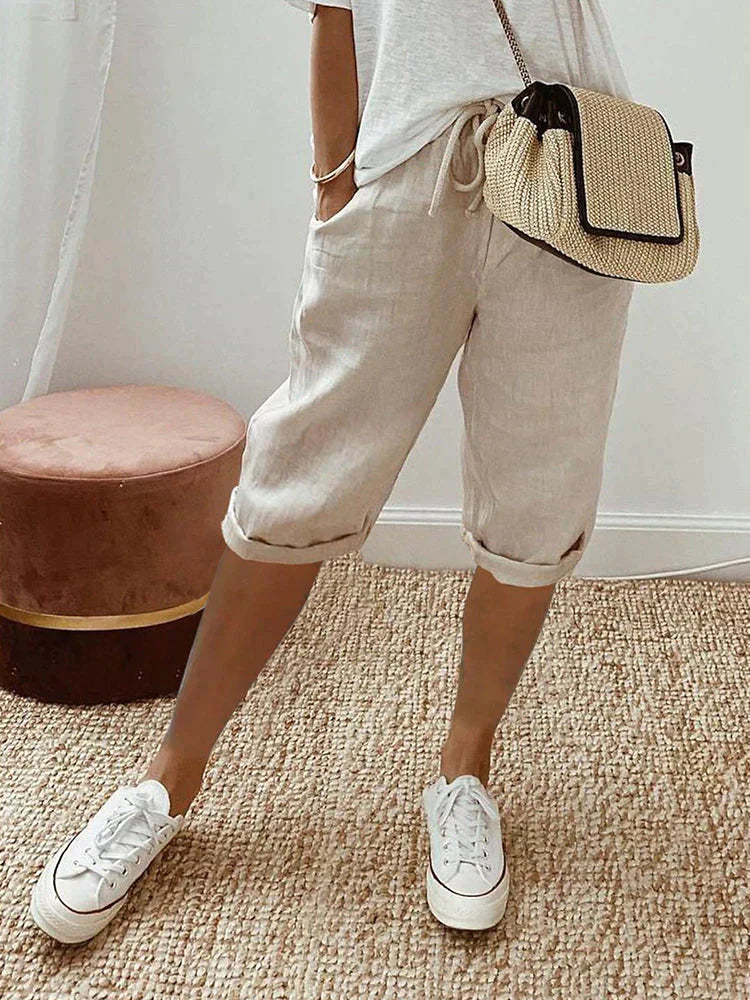 Mavrelle | Shorts de algodón y lino para mujer