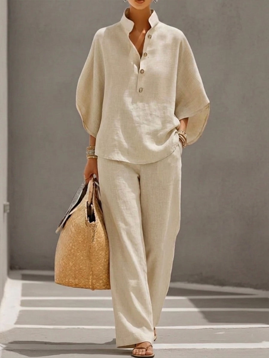 Mariel | Conjunto de pantalón ancho de manga murciélago