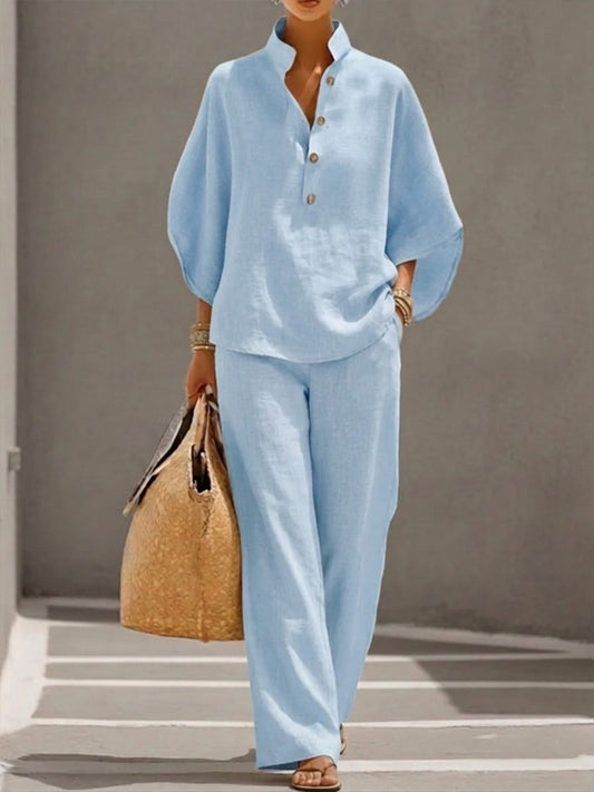 Mariel | Conjunto de pantalón ancho de manga murciélago