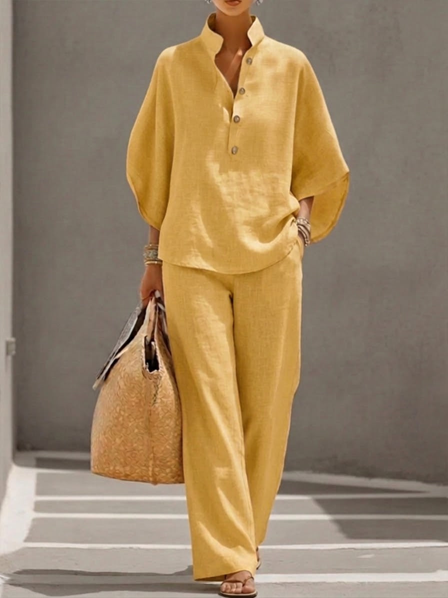 Mariel | Conjunto de pantalón ancho de manga murciélago